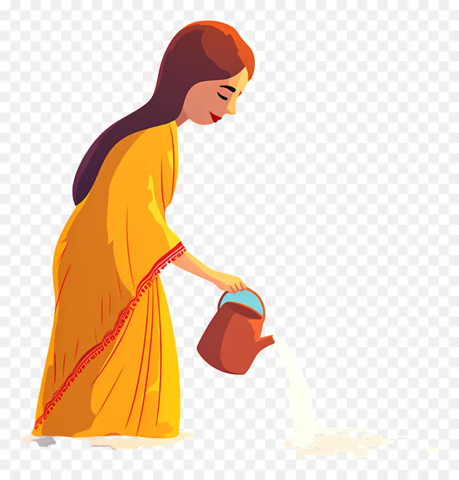 Chhath Puja，Mulher Derramando água PNG