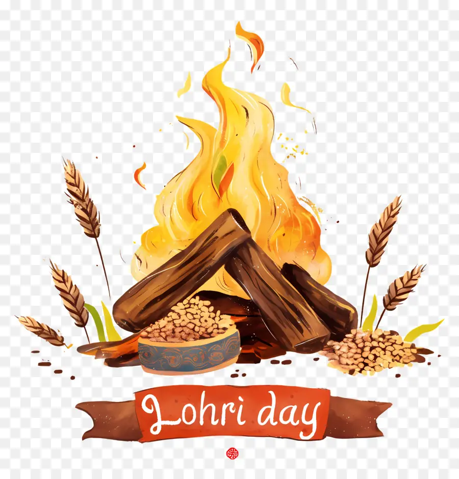 Feliz Lohri，Fogueira De Lohri PNG