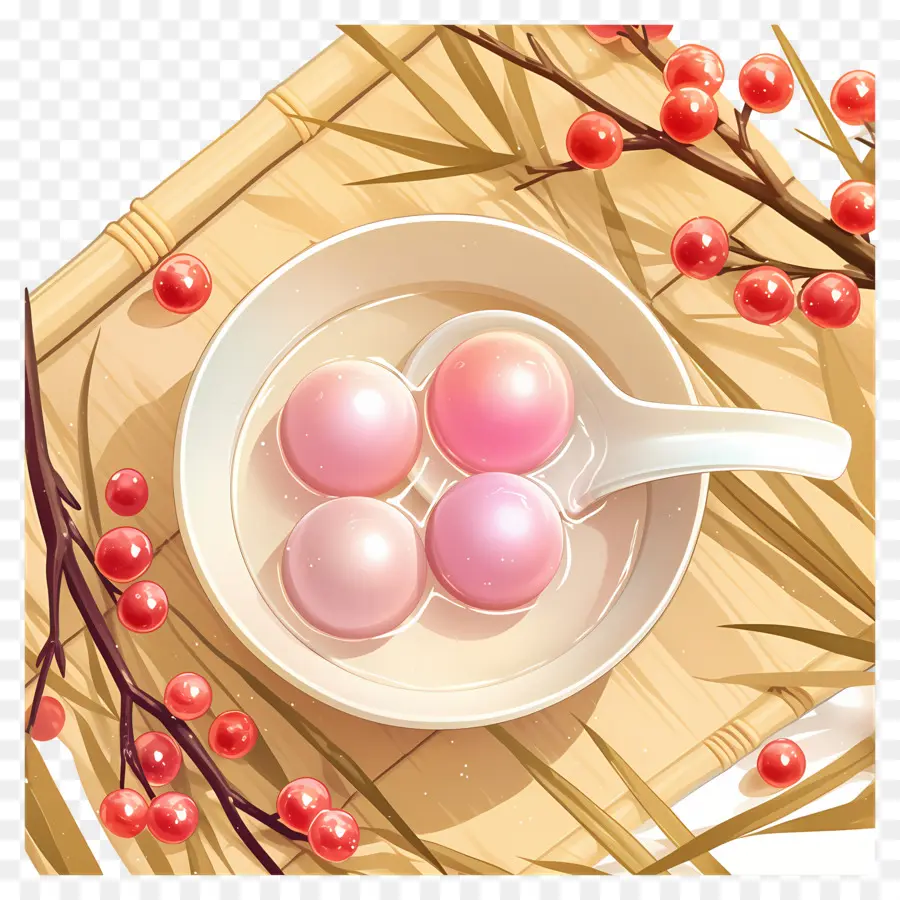 Dongzhi，Bolinhos Doces Rosa PNG