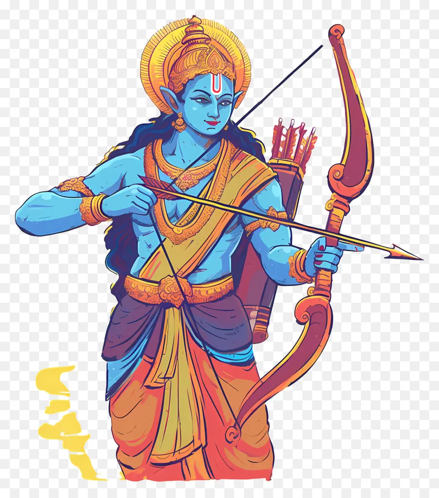 Ram Navami，Arqueiro Azul PNG