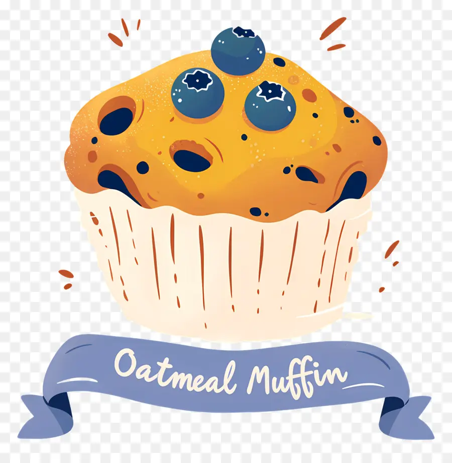 Dia Nacional Do Muffin De Aveia，Muffin De Aveia Com Mirtilos PNG