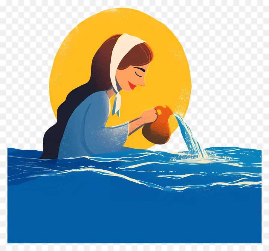 Chhath Puja，Mulher Com água PNG