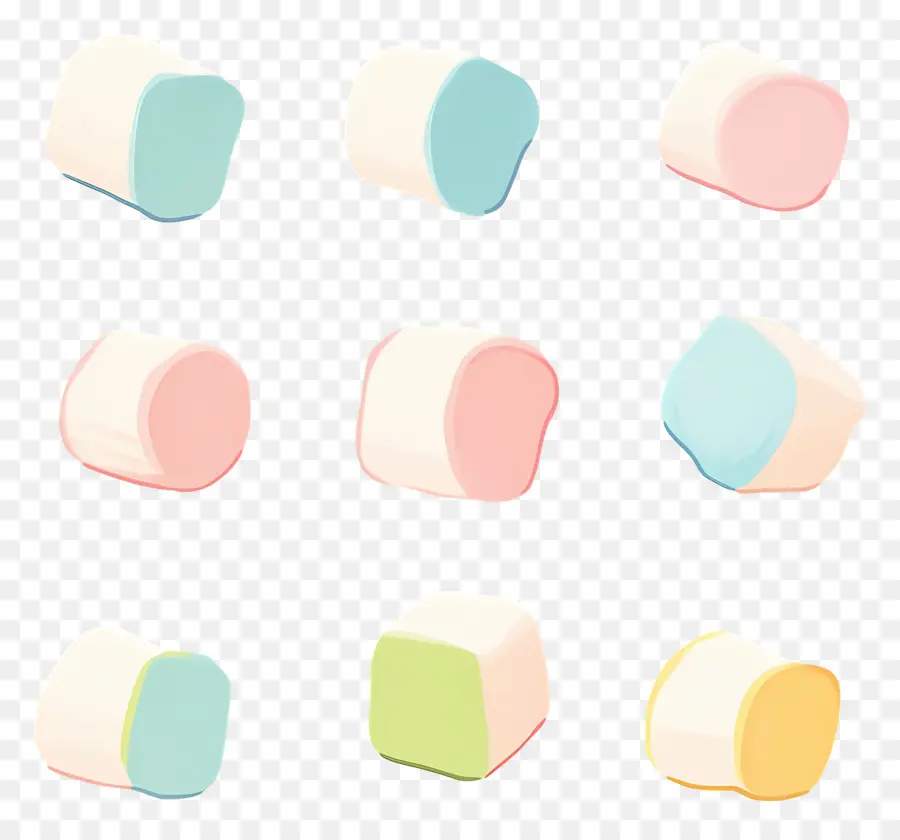 Marshmallows，Marshmallows Coloridos PNG