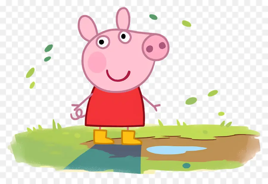 Peppa Pig，Porco De Desenho Animado Em Vestido Vermelho PNG