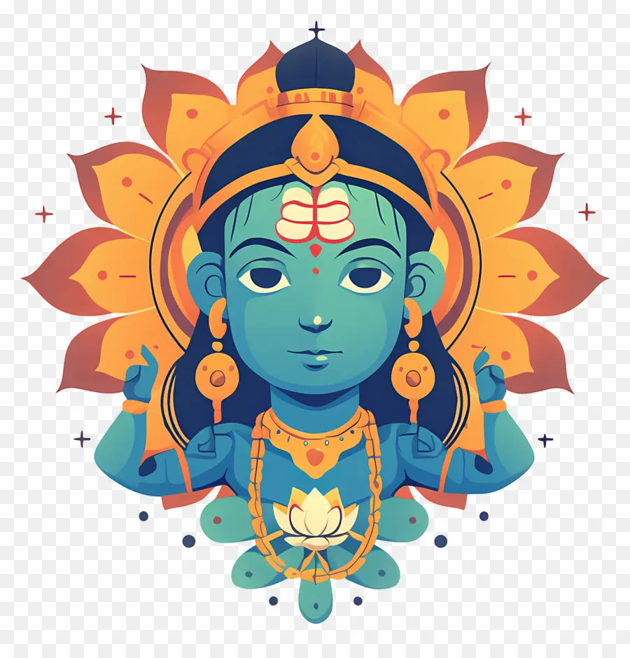 Ram Navami，Cara Azul PNG