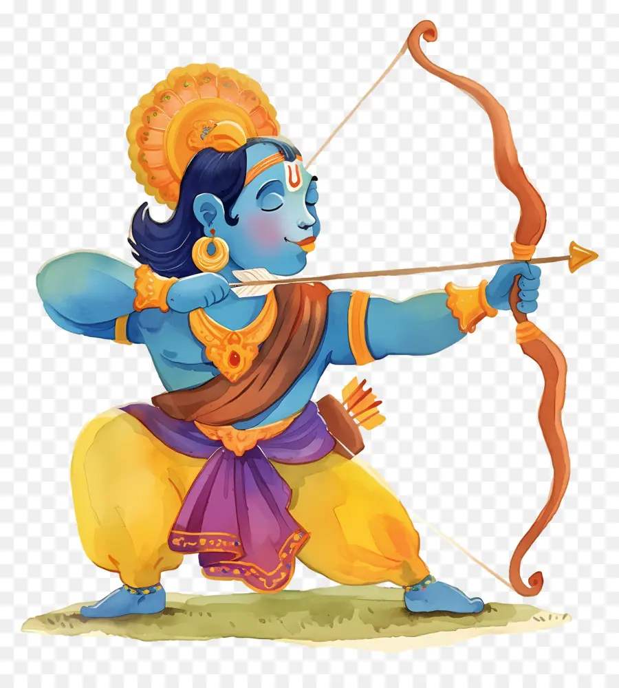 Ram Navami，Arqueiro Azul PNG