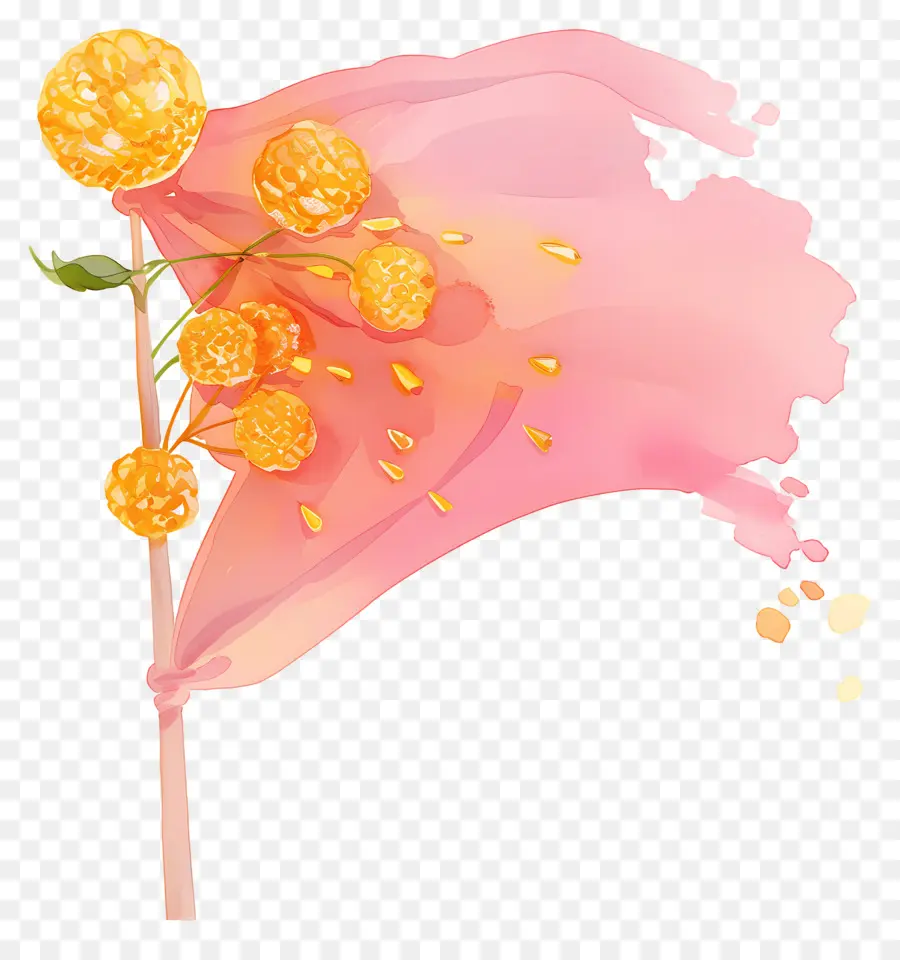 Bandeira Rosa，Bandeira Com Flores PNG