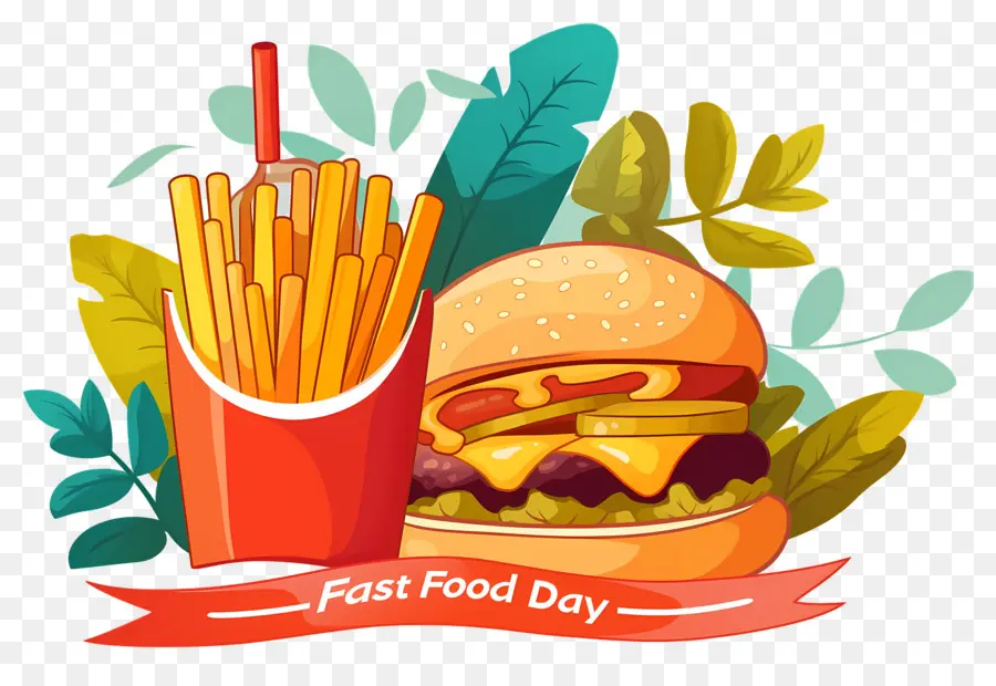 Dia Nacional Do Fast Food，Hambúrguer E Batatas Fritas PNG