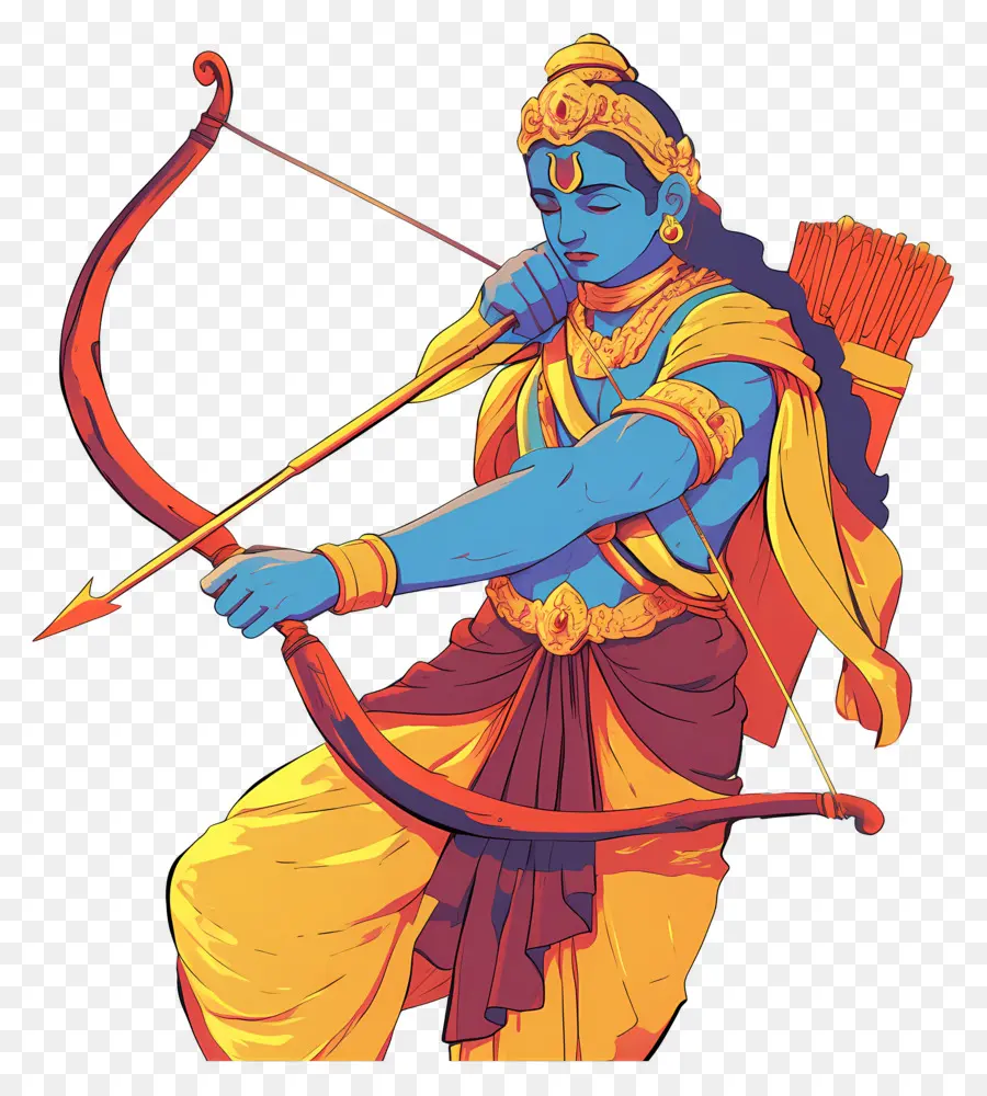 Ram Navami，Arqueiro Azul PNG