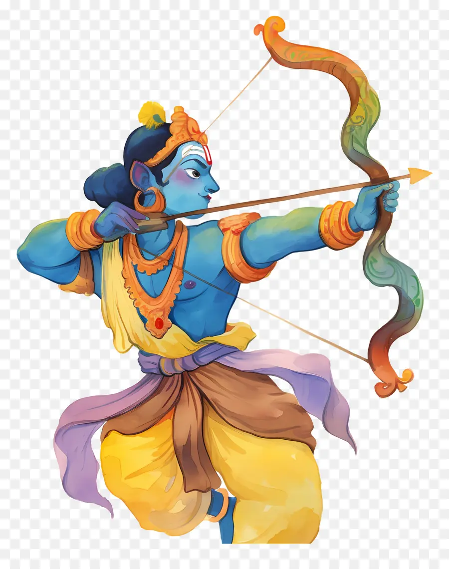 Ram Navami，Arqueiro Azul PNG