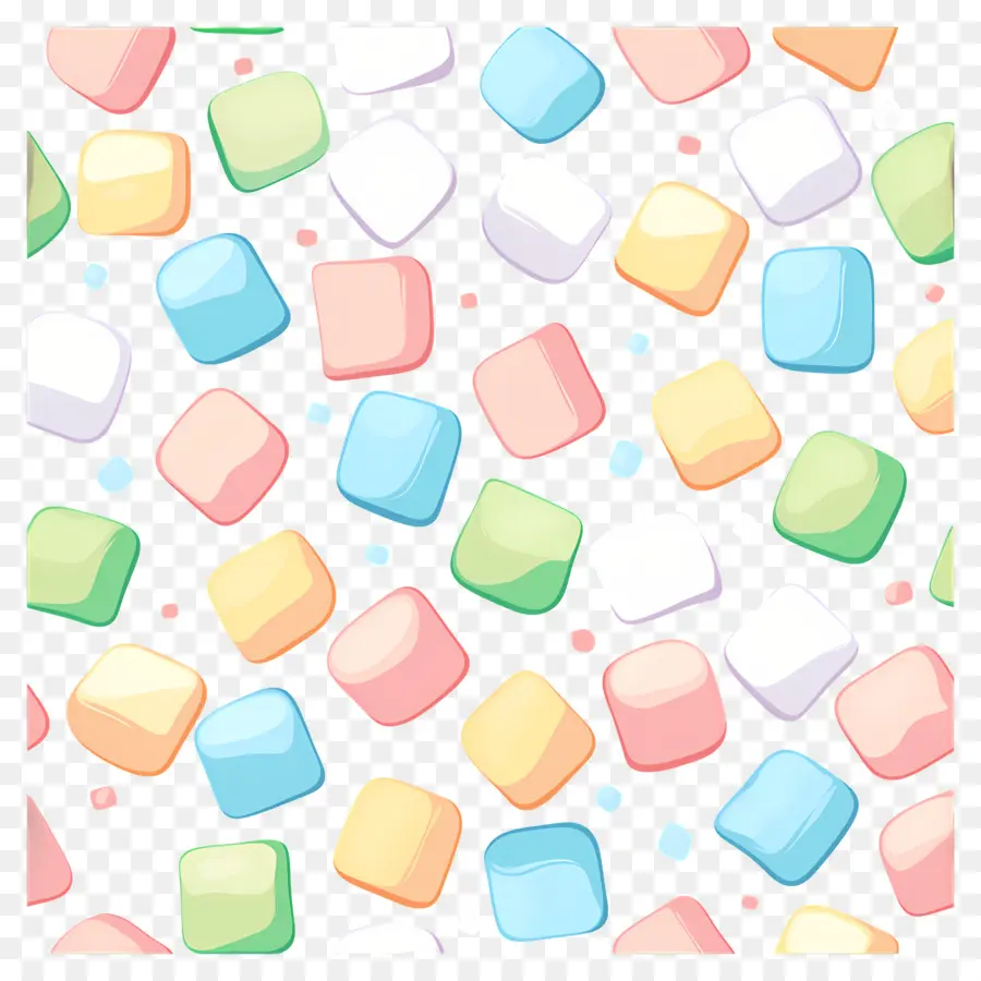 Marshmallows，Marshmallows Coloridos PNG