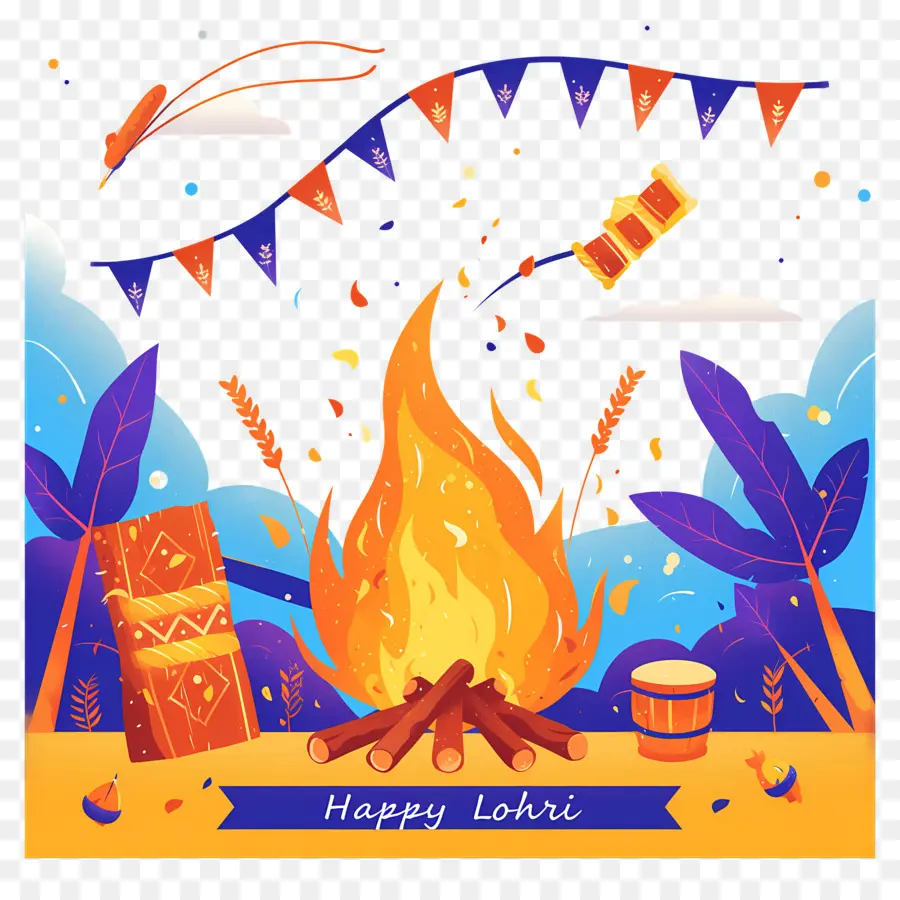 Feliz Lohri，Fogueira De Lohri PNG