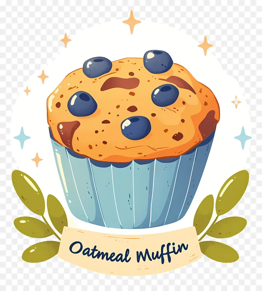 Dia Nacional Do Muffin De Aveia，Muffin De Aveia Com Mirtilos PNG