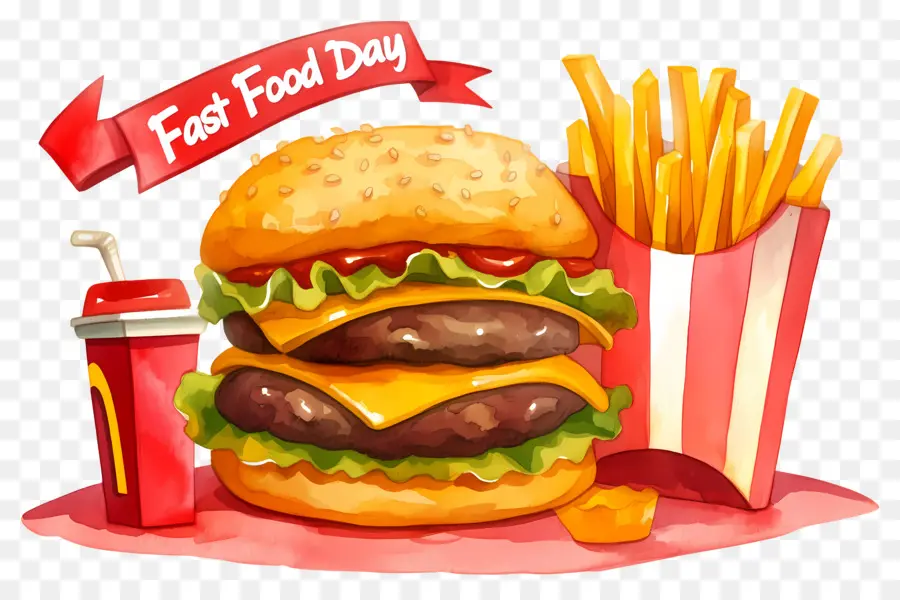 Dia Nacional Do Fast Food，Hambúrguer E Batatas Fritas PNG