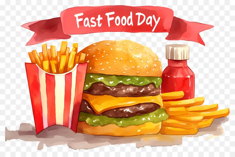 Dia Nacional Do Fast Food，Hambúrguer E Batatas Fritas PNG