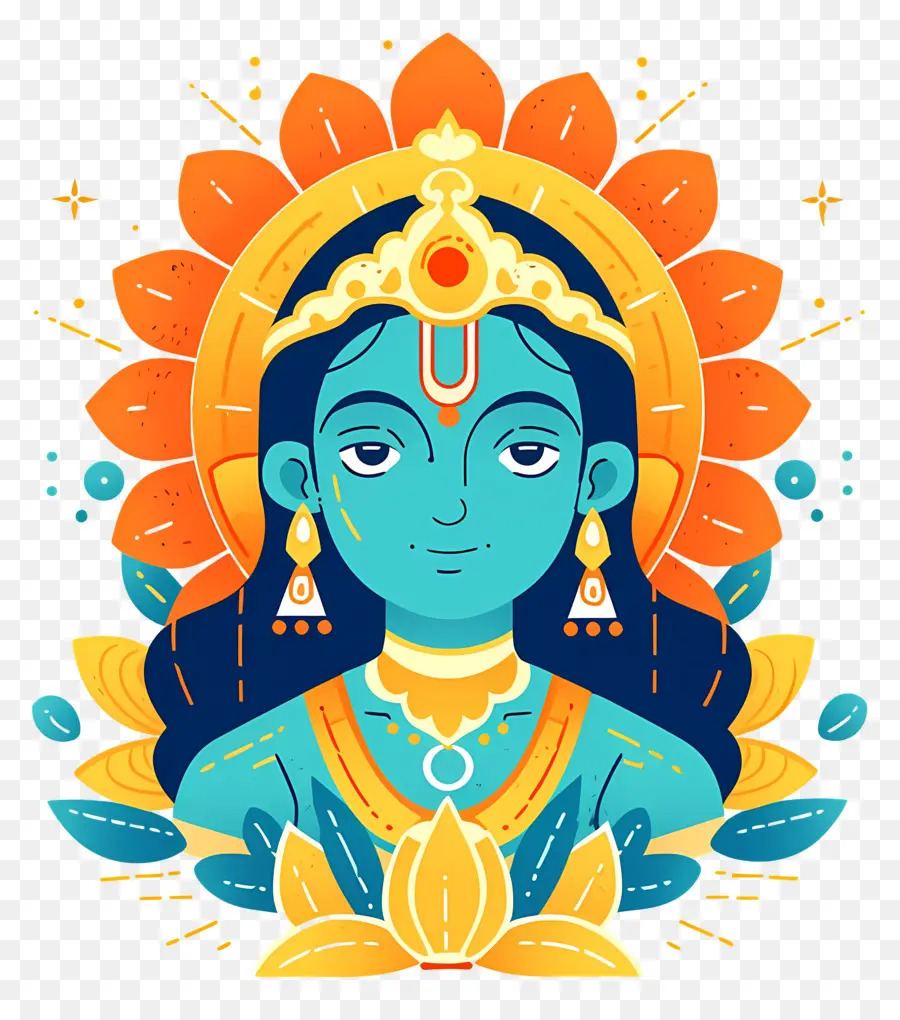 Ram Navami，Ilustra O Da Divindade Azul PNG