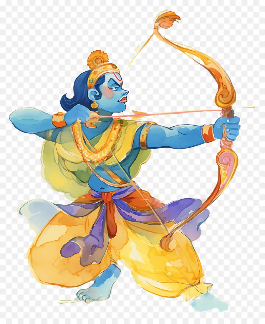 Ram Navami，Arqueiro Azul PNG