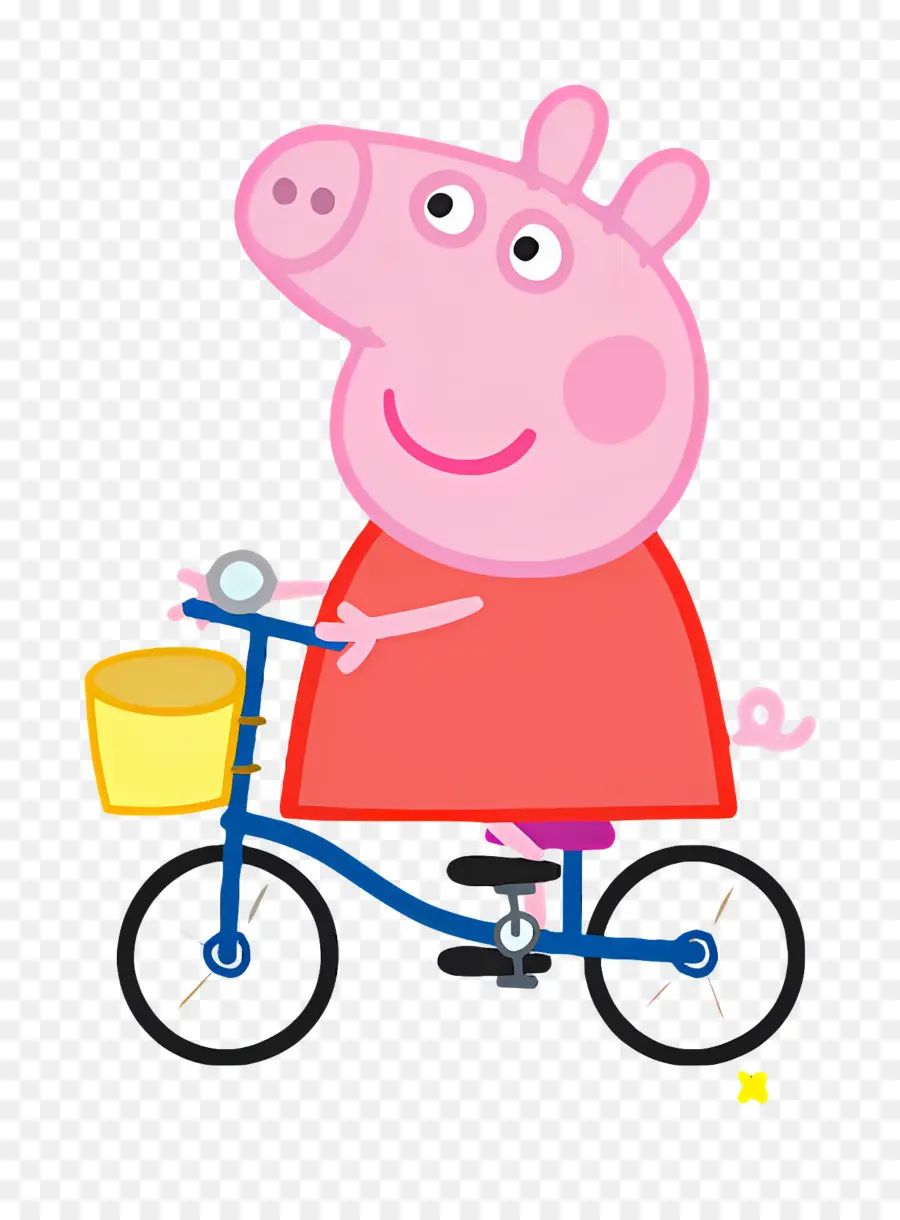 Peppa Pig，Porco De Desenho Animado Em Bicicleta PNG