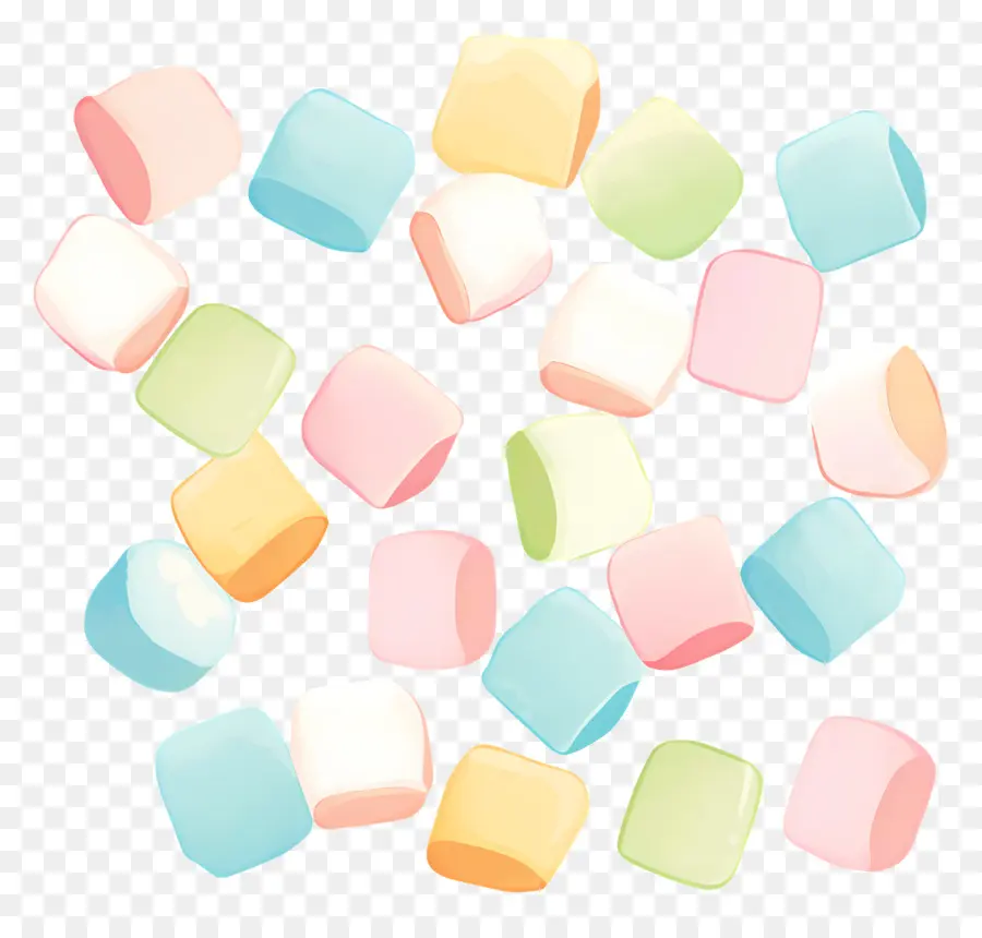 Marshmallows，Marshmallows Coloridos PNG