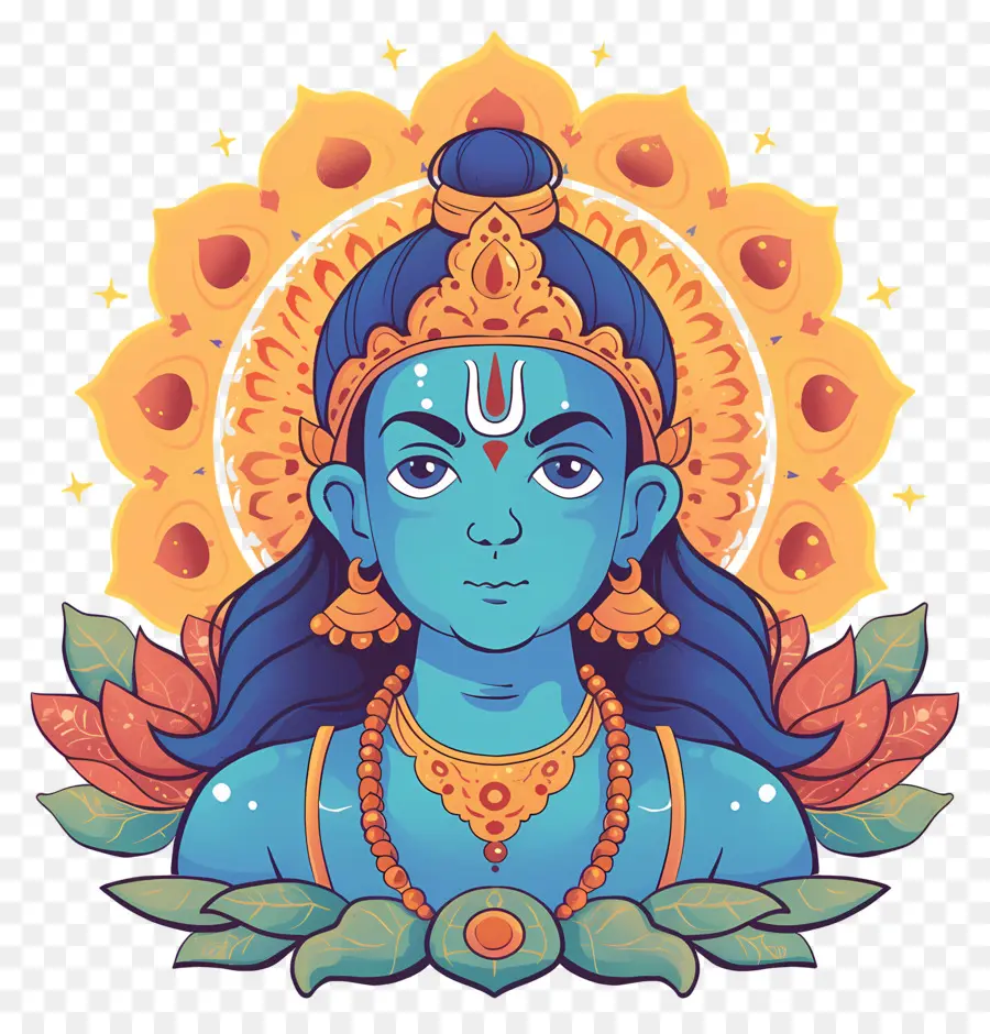 Ram Navami，Ilustra O Da Divindade Azul PNG