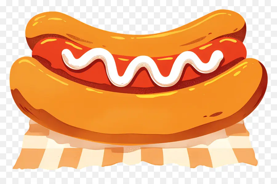 Salsicha Quente，Cachorro Quente Com Mostarda PNG