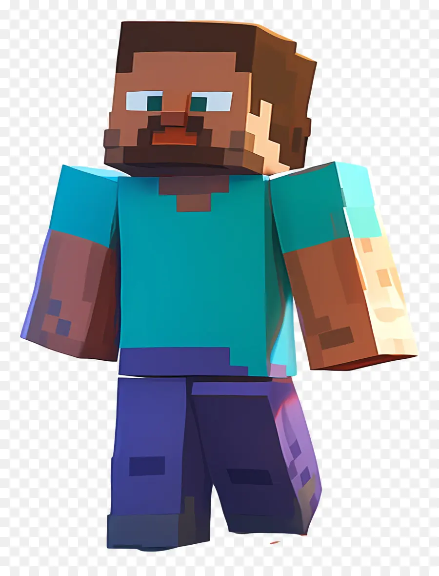 Steve Minecraft，Personagem Pixelizado PNG