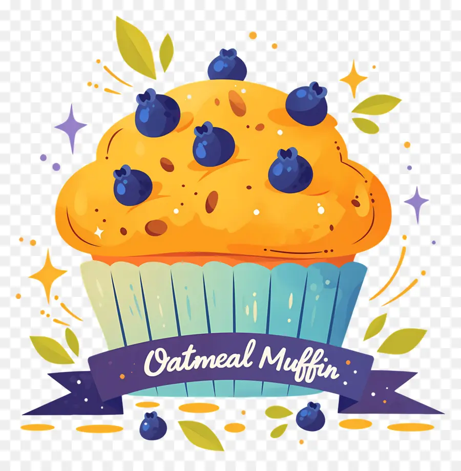 Dia Nacional Do Muffin De Aveia，Muffin De Aveia Com Mirtilos PNG