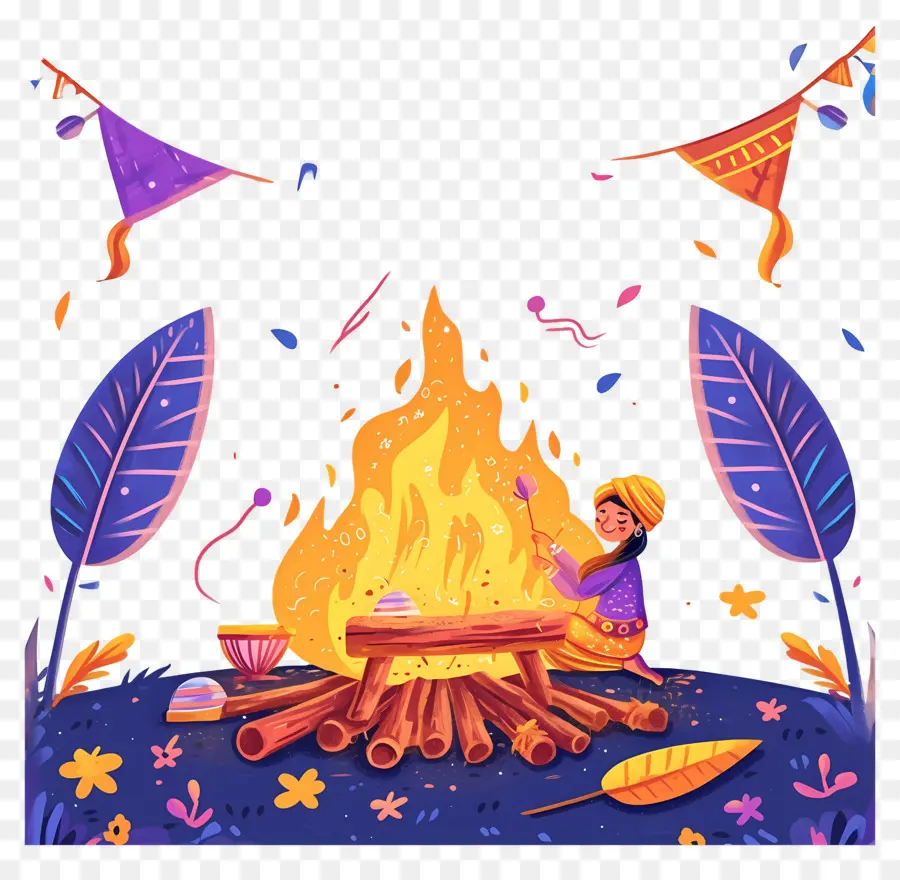 Feliz Lohri，Celebração Da Fogueira PNG