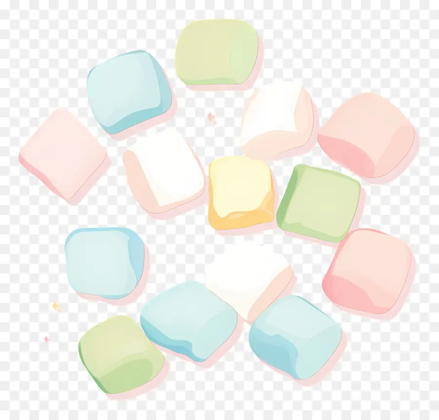 Marshmallows，Marshmallows Coloridos PNG