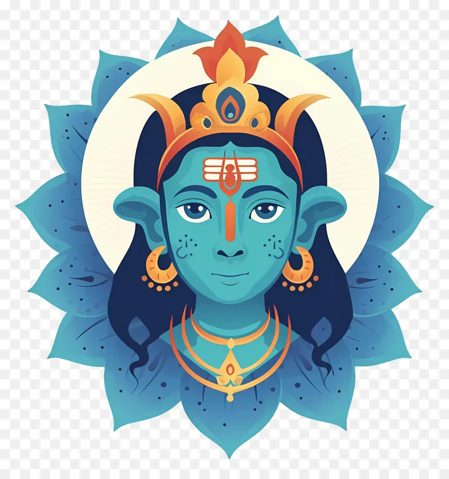 Ram Navami，Divindade Azul Com Lótus PNG