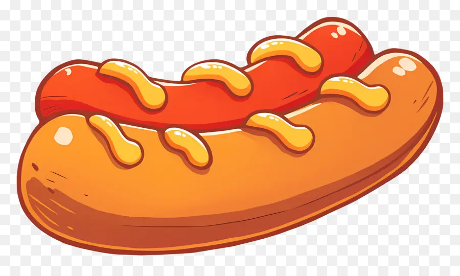 Salsicha Quente，Cachorro Quente Com Mostarda PNG