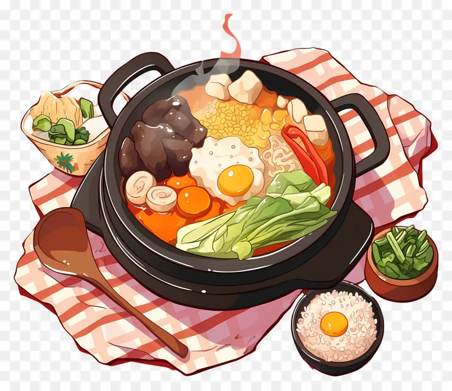 Bibimbap，Panela Quente PNG