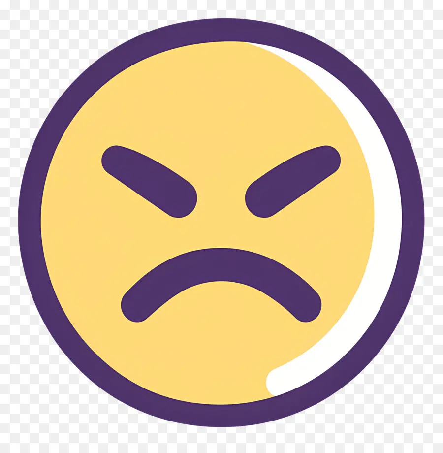 Emoticons，Rosto Irritado Roxo PNG