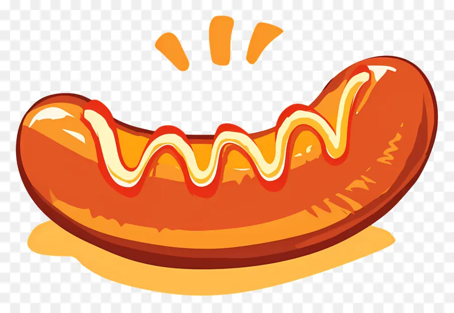 Salsicha Quente，Cachorro Quente Com Mostarda PNG