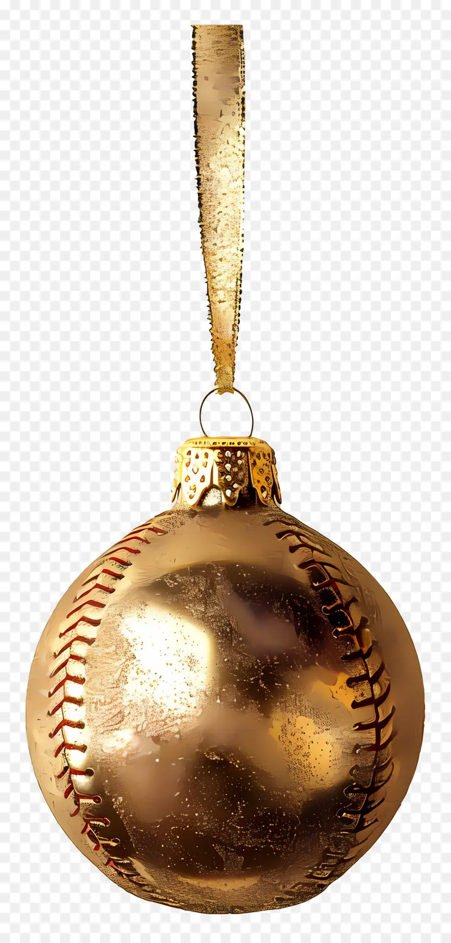 Bola De Ouro De Natal，Ornamento Dourado De Beisebol PNG