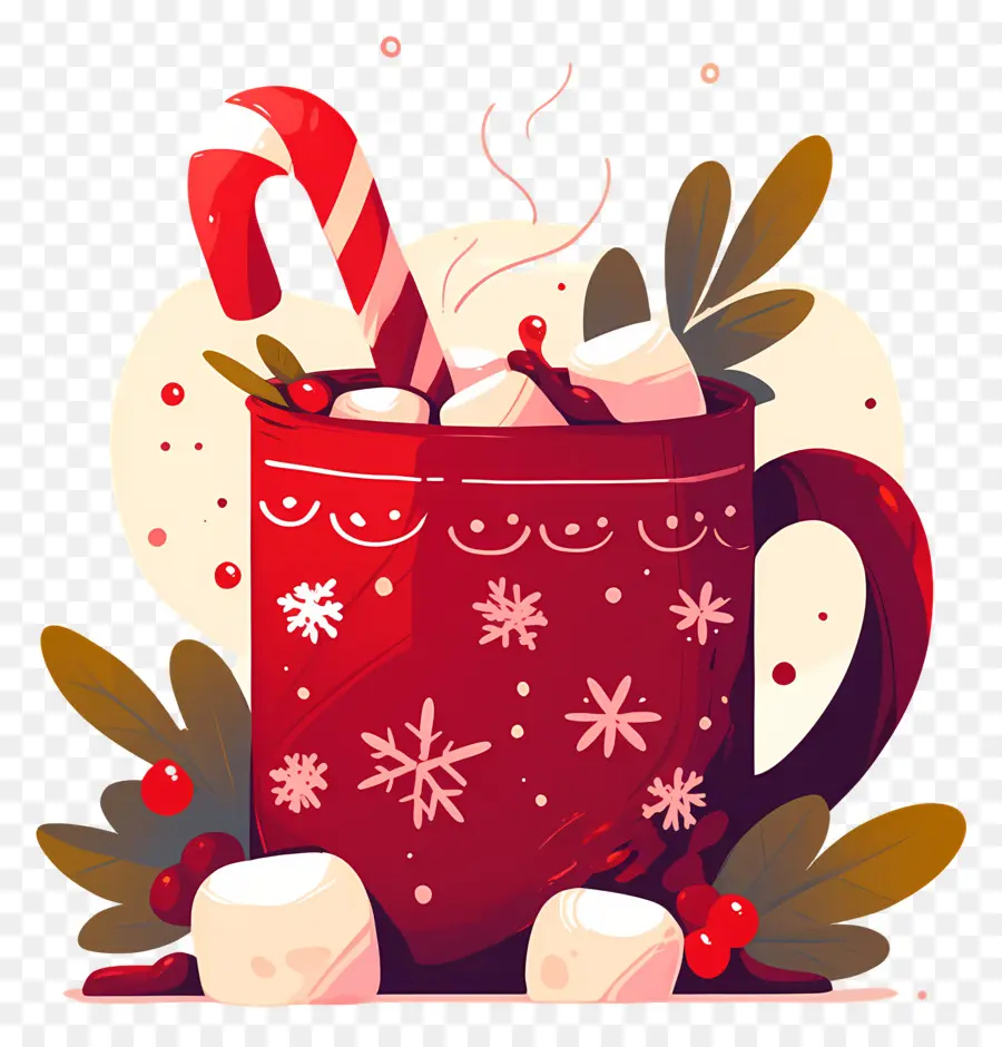 Chocolate Quente Marshmallow，Caneca De Natal PNG