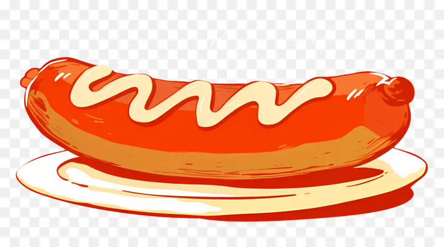 Salsicha Quente，Cachorro Quente Com Mostarda PNG