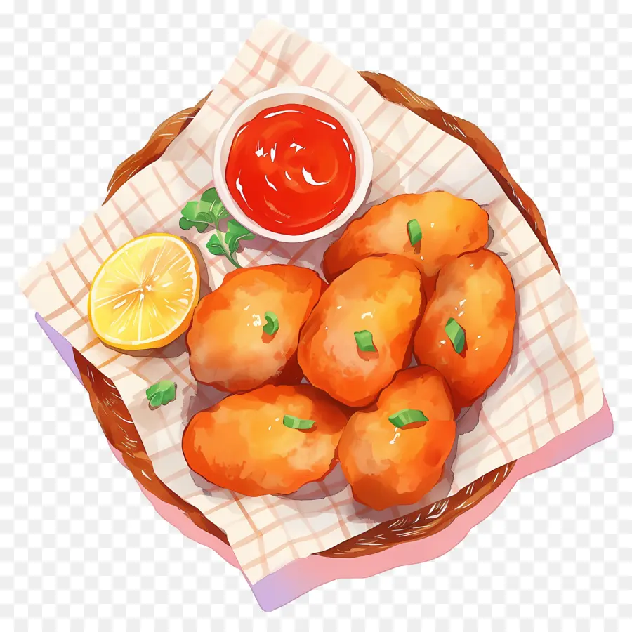 Nuggets De Frango Frito，Pepitas Fritas PNG