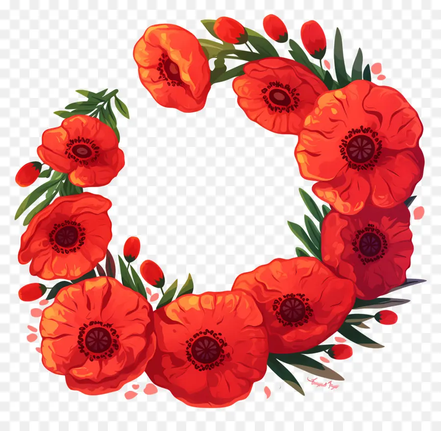 Dia De Anzac，Coroa De Papoula Vermelha PNG