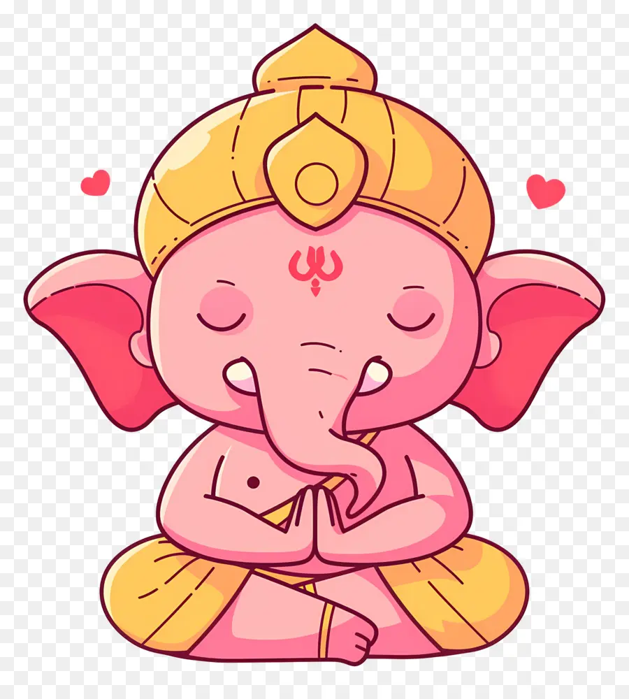 Senhor Ganesha，Elefante Rosa PNG