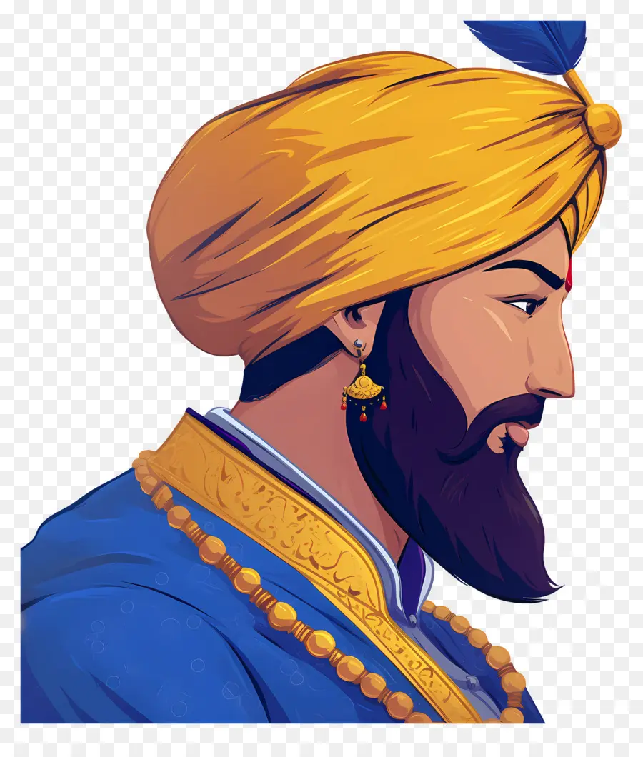 Guru Govind Singh Jayanti，Homem De Turbante PNG