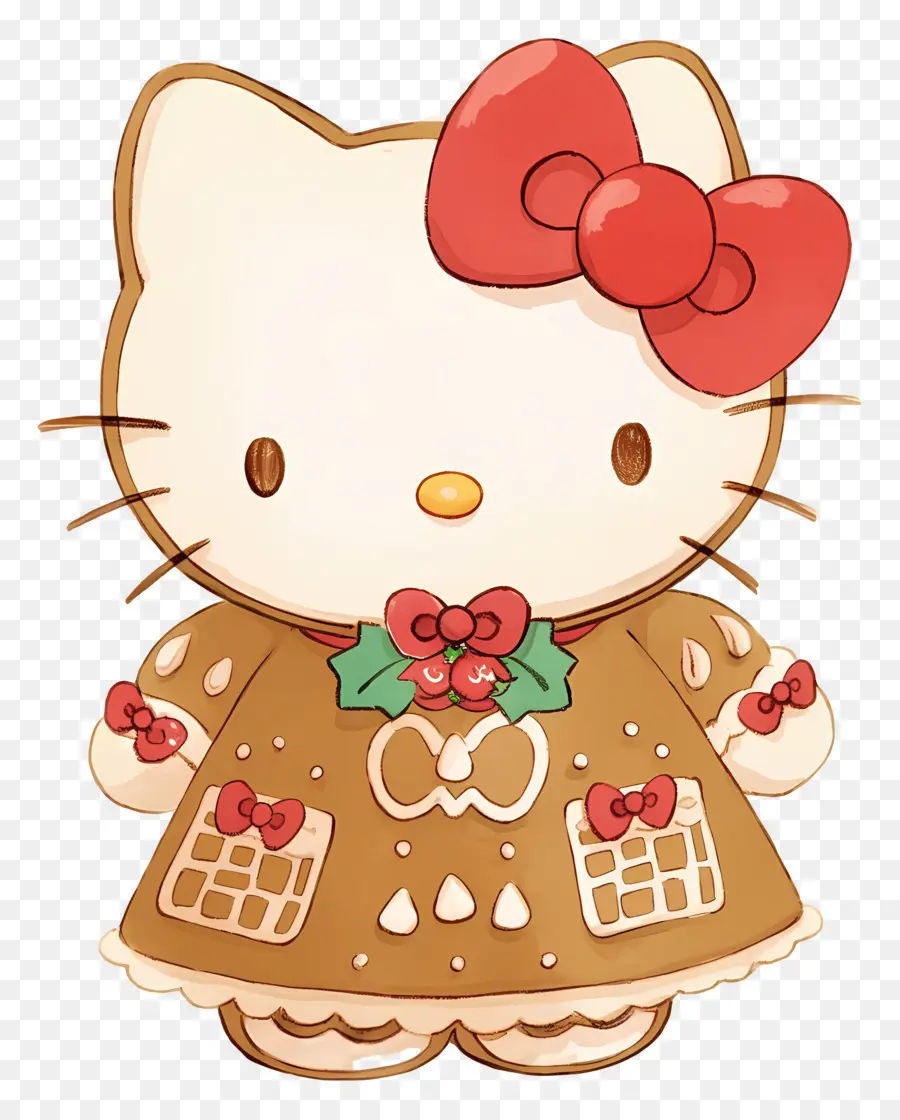 Olá Kitty Natal，Gato De Desenho Animado PNG