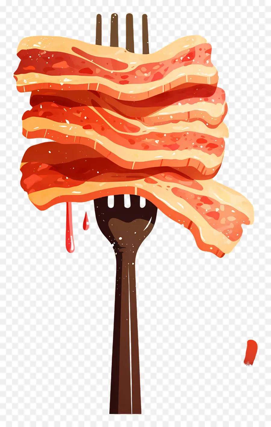 Dia Nacional Do Bacon，Bacon No Garfo PNG