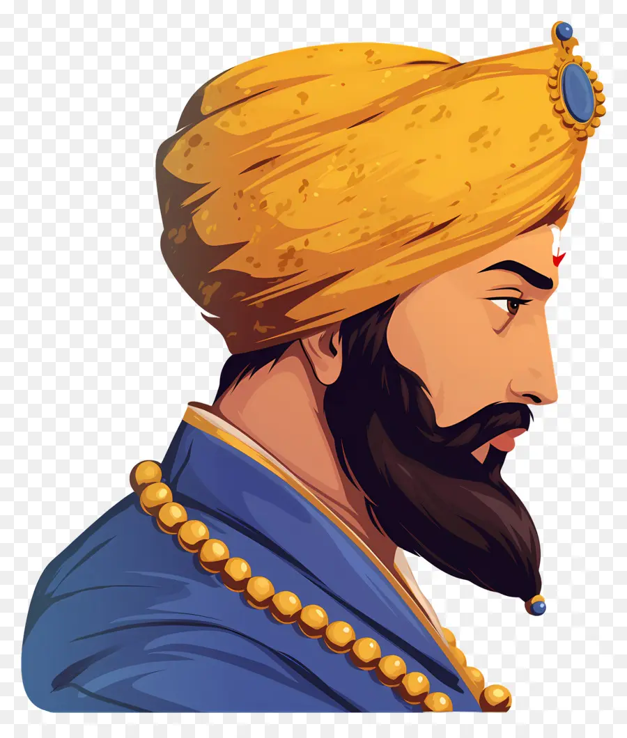 Guru Govind Singh Jayanti，Homem De Turbante PNG