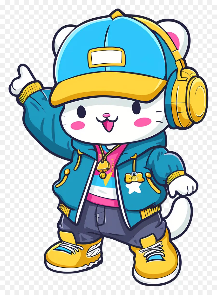 Olá Gatinha，Gato Legal Em Roupa De Hip Hop PNG