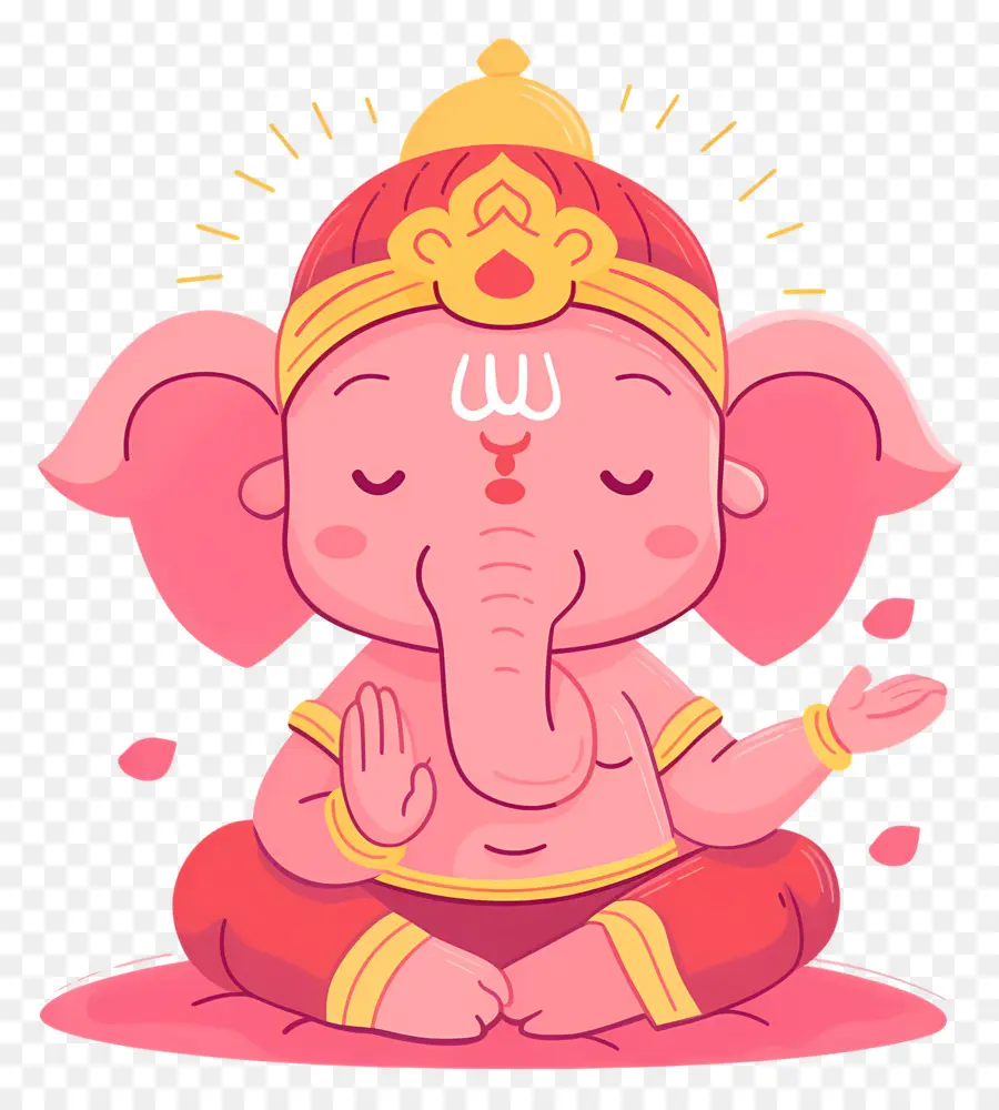 Senhor Ganesha，Elefante Rosa PNG