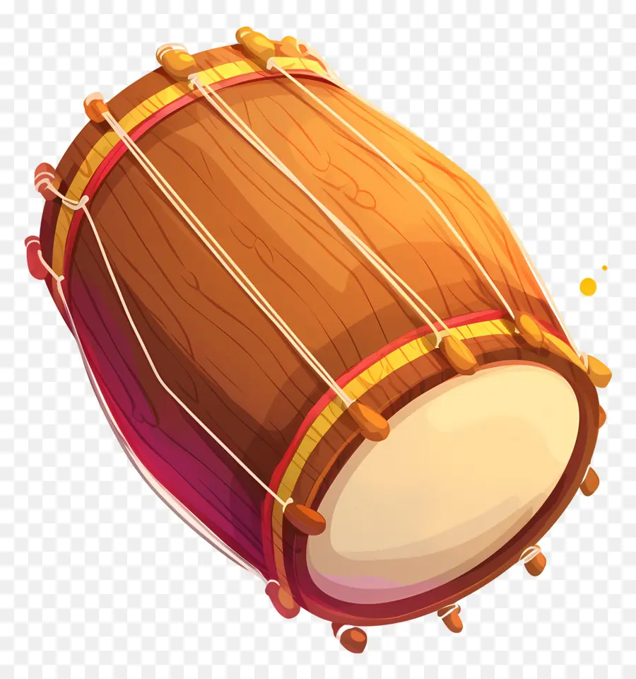 Dhol Lohri，Tambor Marrom PNG