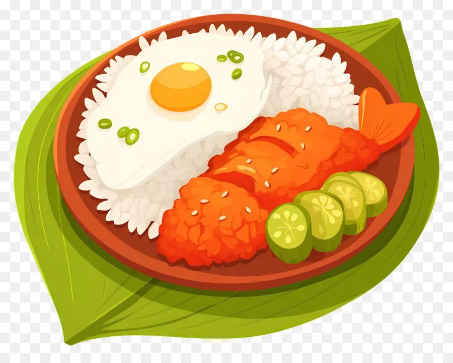 Nasi Lemak，Arroz Com Ovo E Frango PNG