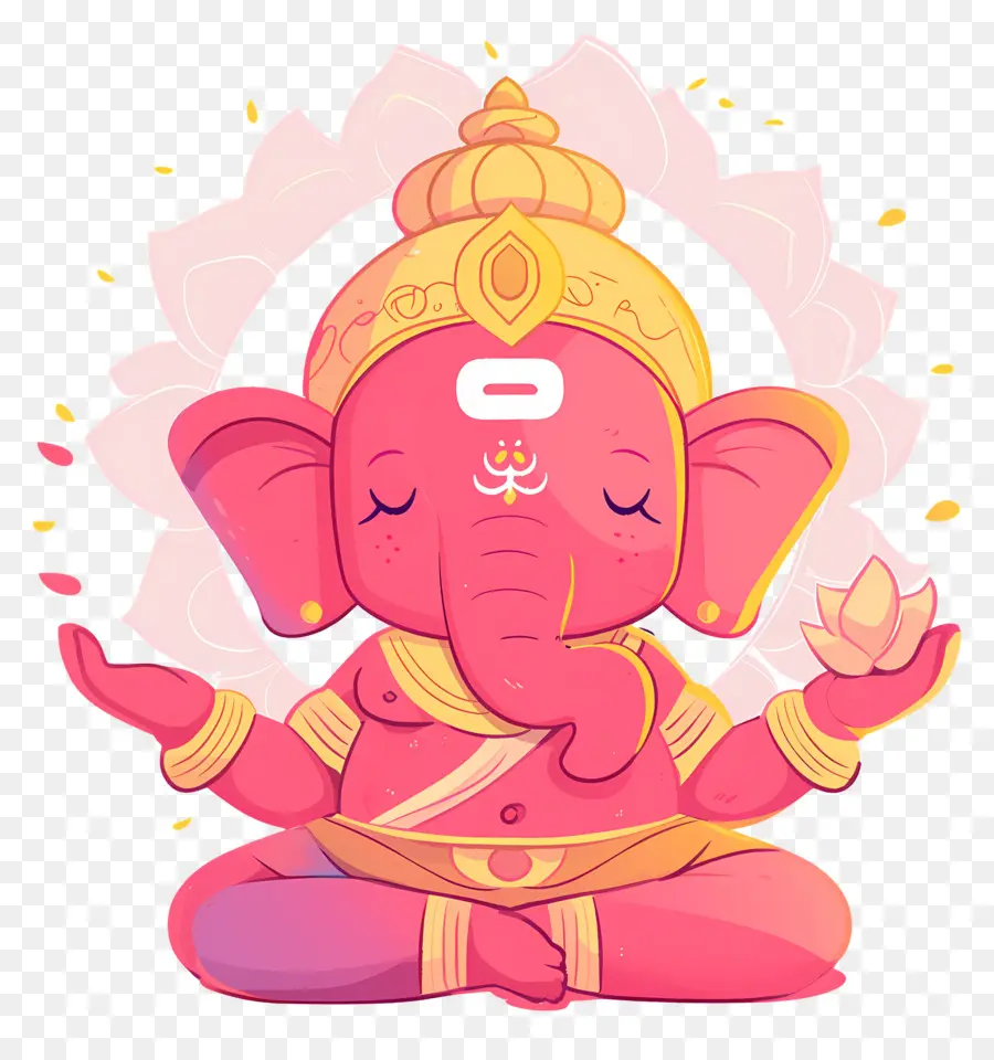 Senhor Ganesha，Elefante Rosa PNG