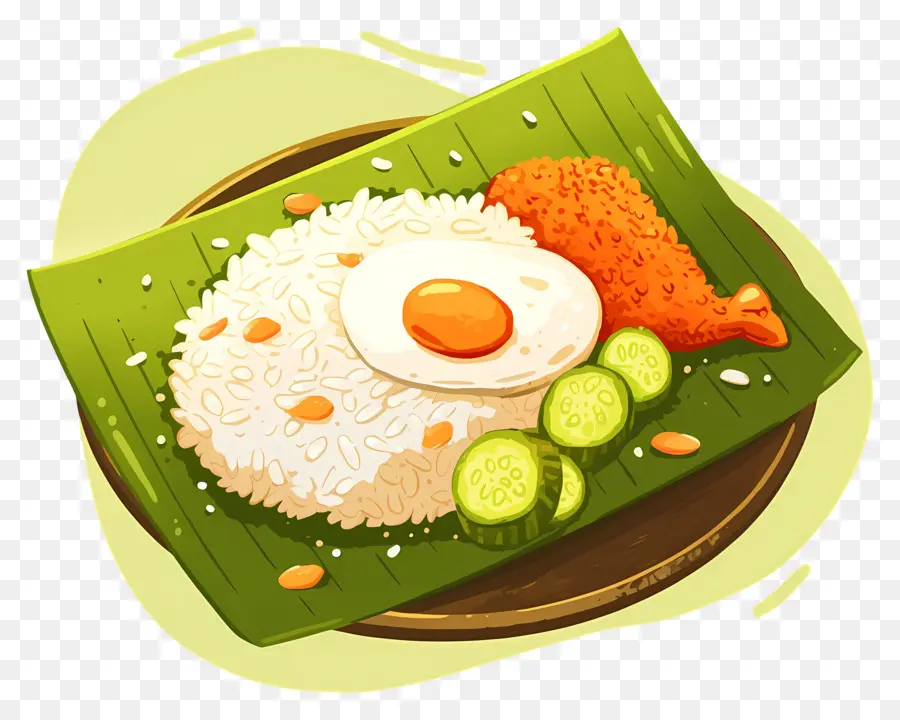 Nasi Lemak，Arroz E Ovo PNG